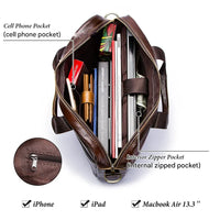 Genuine Leather Business Laptop Shoulder Bag