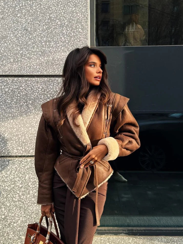 Ladies Fur-Lined Leather Jacket – Selma