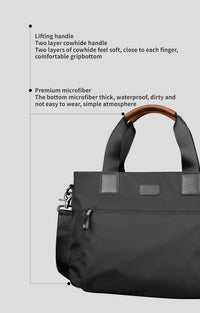 Men’s Oxford Canvas Business Briefcase with Crossbody Strap