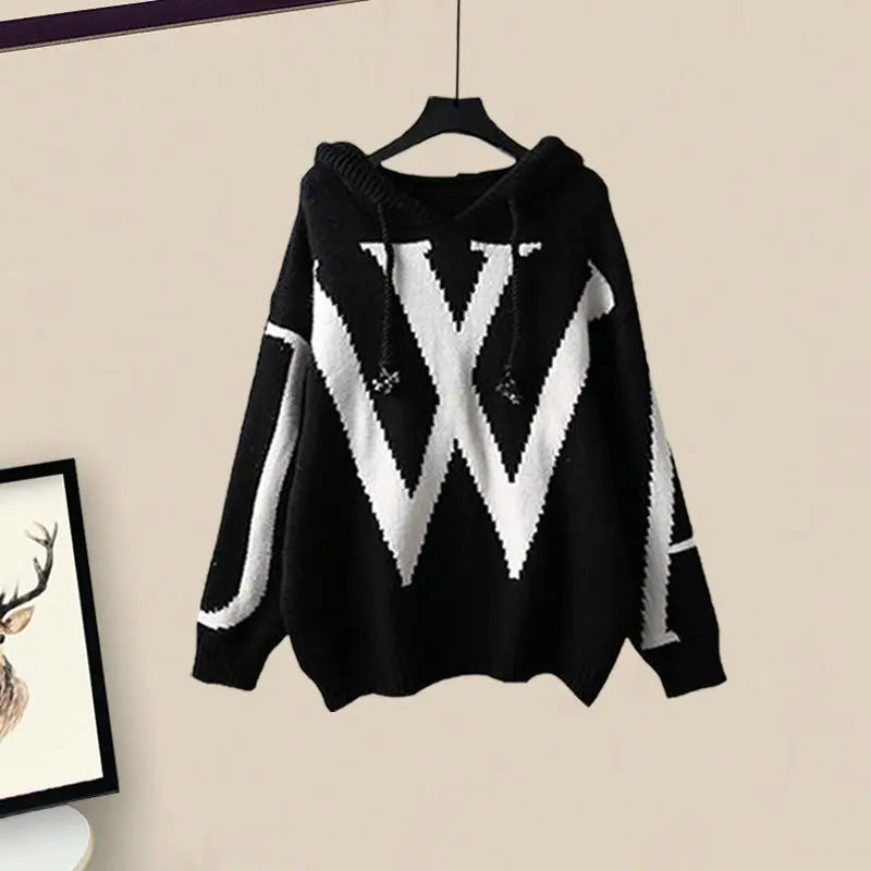 Ladies' Two-Piece Autumn Set with Knitted Sweater and Wide Trousers – Selina