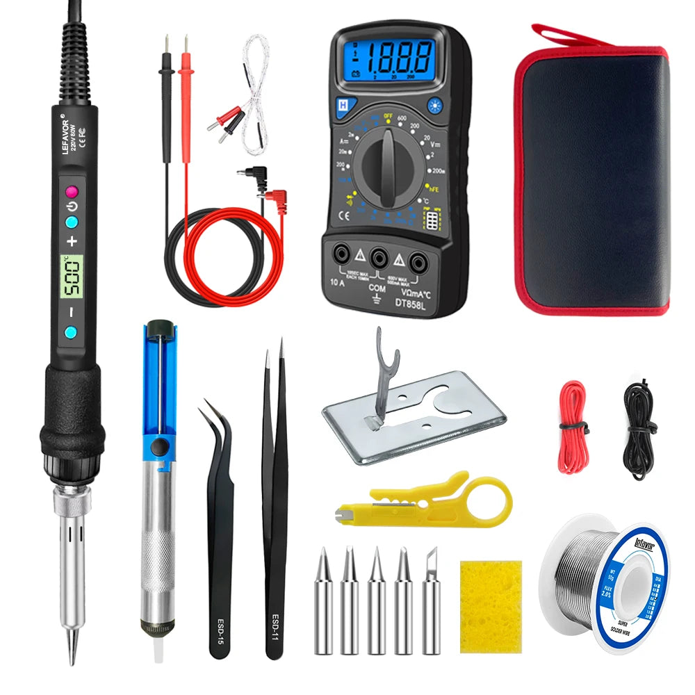 Digital Display 80W Soldering Iron Set with Adjustable Temperature – Fusion