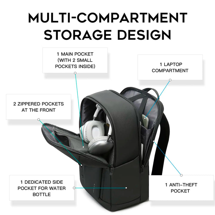 Lightweight Waterproof Business & Travel Backpack with Multi-Pockets