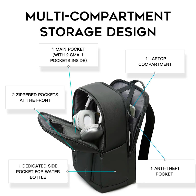 Lightweight Waterproof Business & Travel Backpack with Multi-Pockets