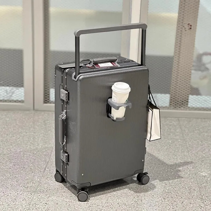 Wide-Handle Aluminium Frame PC Luggage – Lightweight & Durable Travel Case