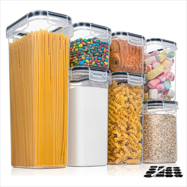 Kitchen Food Storage Containers Set 7pcs BPA-Free Airtight with Labels – StoreMate