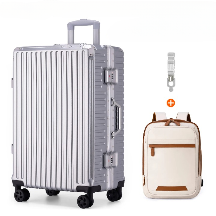 Aluminium Frame Luggage Case with Spinner Wheels & USB Charging Port
