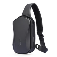Waterproof Hard-Shell Crossbody Bag with USB Port