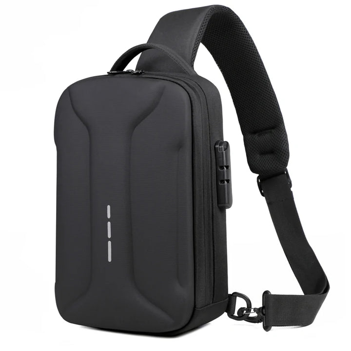 Secure Crossbody Travel Bag with Lock & USB Charging – Men's Shoulder Pack