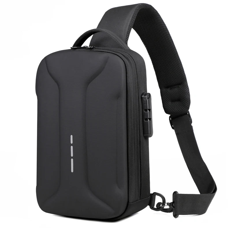 Secure Crossbody Travel Bag with Lock & USB Charging – Men's Shoulder Pack