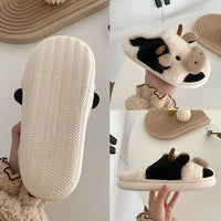Plush slippers in cow design - PlushCow