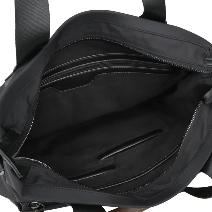 Men’s Oxford Canvas Business Briefcase with Crossbody Strap