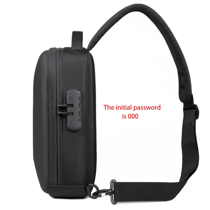 Secure Crossbody Travel Bag with Lock & USB Charging – Men's Shoulder Pack