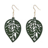 Vintage Green Carved Wooden Earrings | Unique Handmade Jewellery