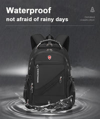 Extra-Large Waterproof Laptop & Travel Backpack with USB Charging