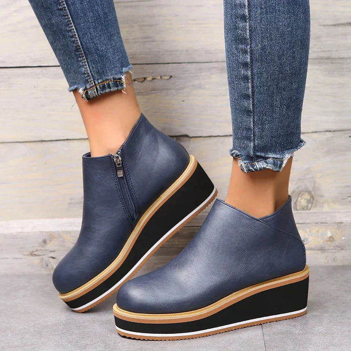 Stylish autumn wedge ankle boots – Mila