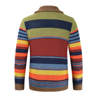 Men's knit cardigan with colour block and geometric pattern – Leandro
