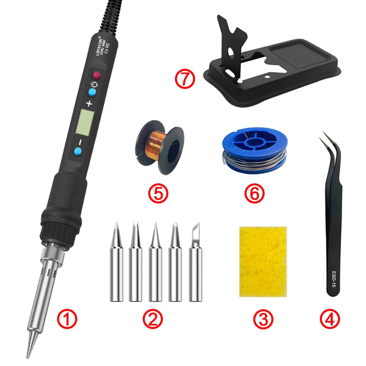 Digital Display 80W Soldering Iron Set with Adjustable Temperature – Fusion