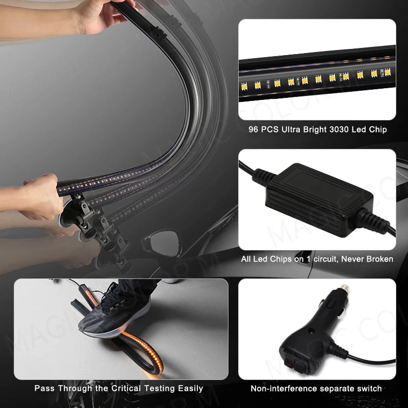 96 LED Strobe Light Bar – Veyra – (Car Emergency Warning)
