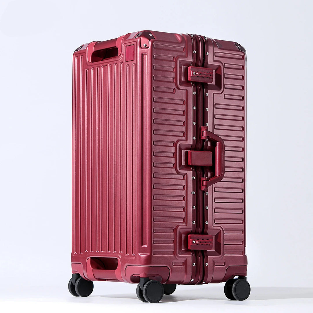 Wide-Handle PC Aluminium Frame Suitcase with Spinner Wheels