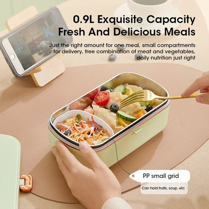 900ml Portable Electric Lunch Box Food Warmer with Steaming Function – HeatMate