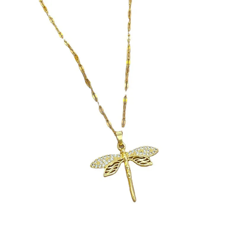 Golden Dragonfly Necklace | Delicate Jewellery for Women