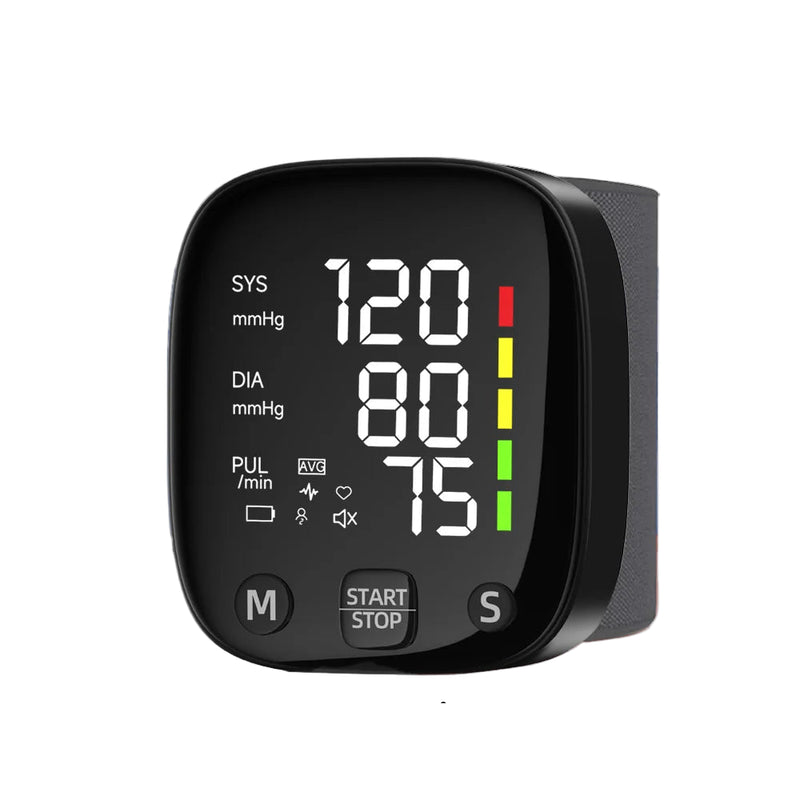 Rechargeable LED Wrist Blood Pressure Monitor with Voice Function – HeartGuard