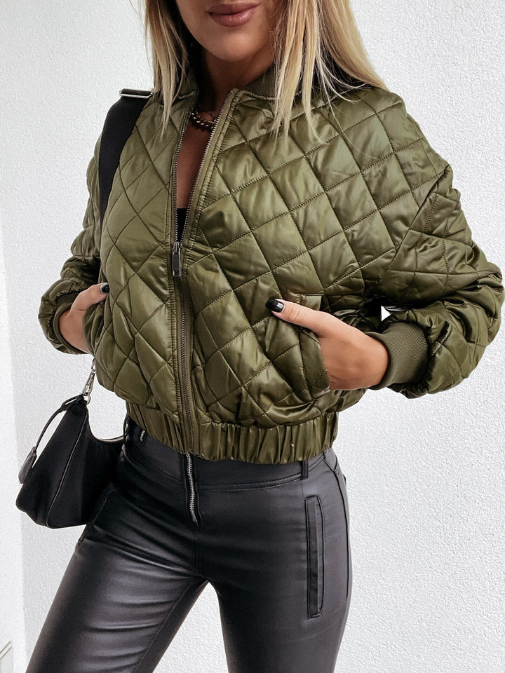 Padded ladies bomber jacket with pockets – Marisa