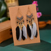 Elegant Feather Earrings | Long Dangle Jewellery for Women