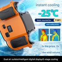 Outdoor Double Air Outlet Waist & Neck Fan with Dual Vents – WindMate