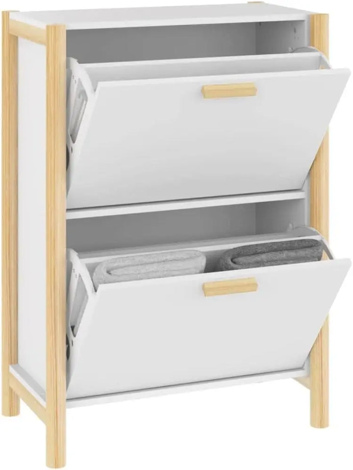 Slim Entryway Shoe Cabinet with Doors 57.5 × 33 × 80 cm – TidyStep