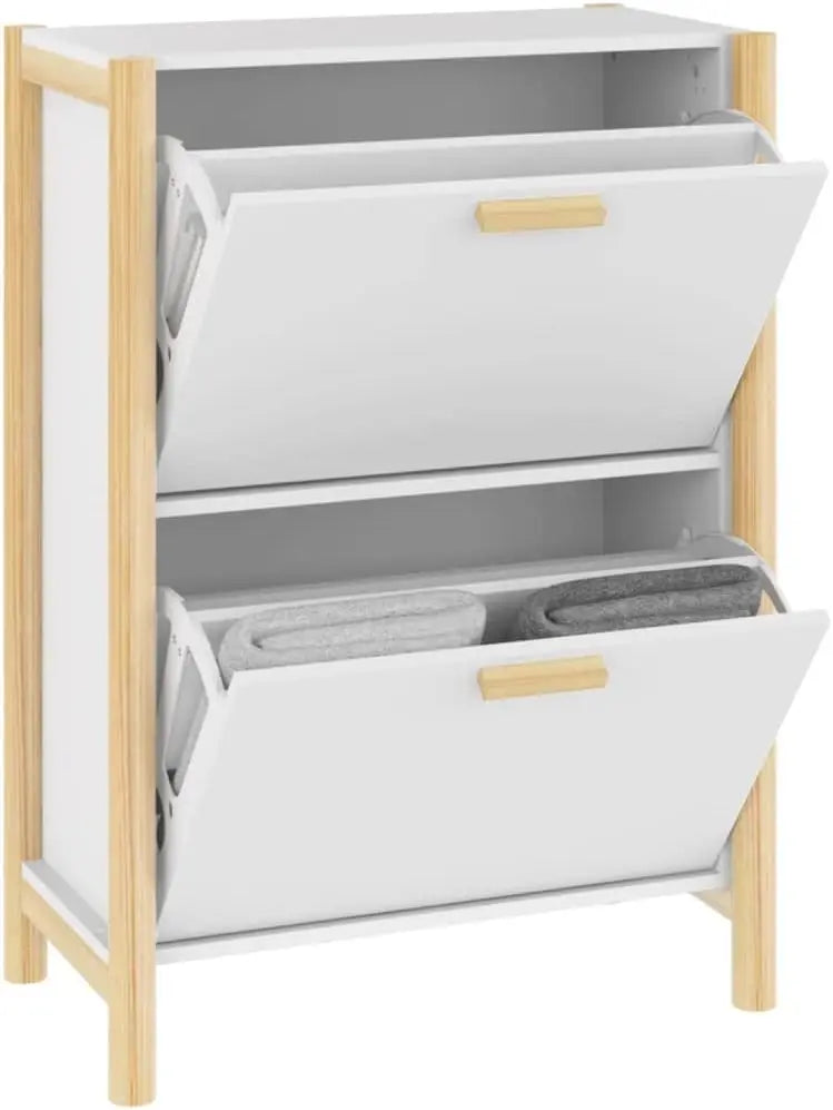 Slim Entryway Shoe Cabinet with Doors 57.5 × 33 × 80 cm – TidyStep