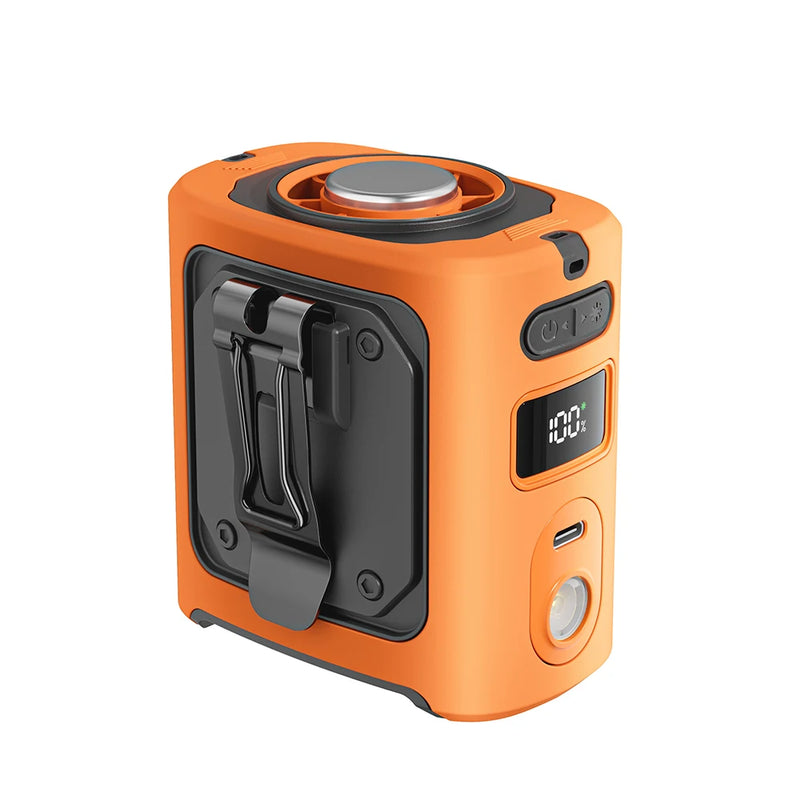 8000mAh Portable Cooling Waist Fan with Power Bank & LED Light – FrostBreeze