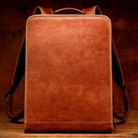 First-Layer Leather Laptop Backpack 16 Inch
