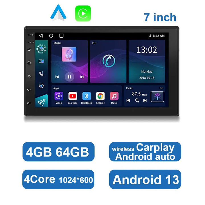 Universal Android Car Stereo with Touchscreen, GPS and Wireless CarPlay