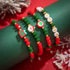 4 PIECE CHRISTMAS BEAD BRACELET SET