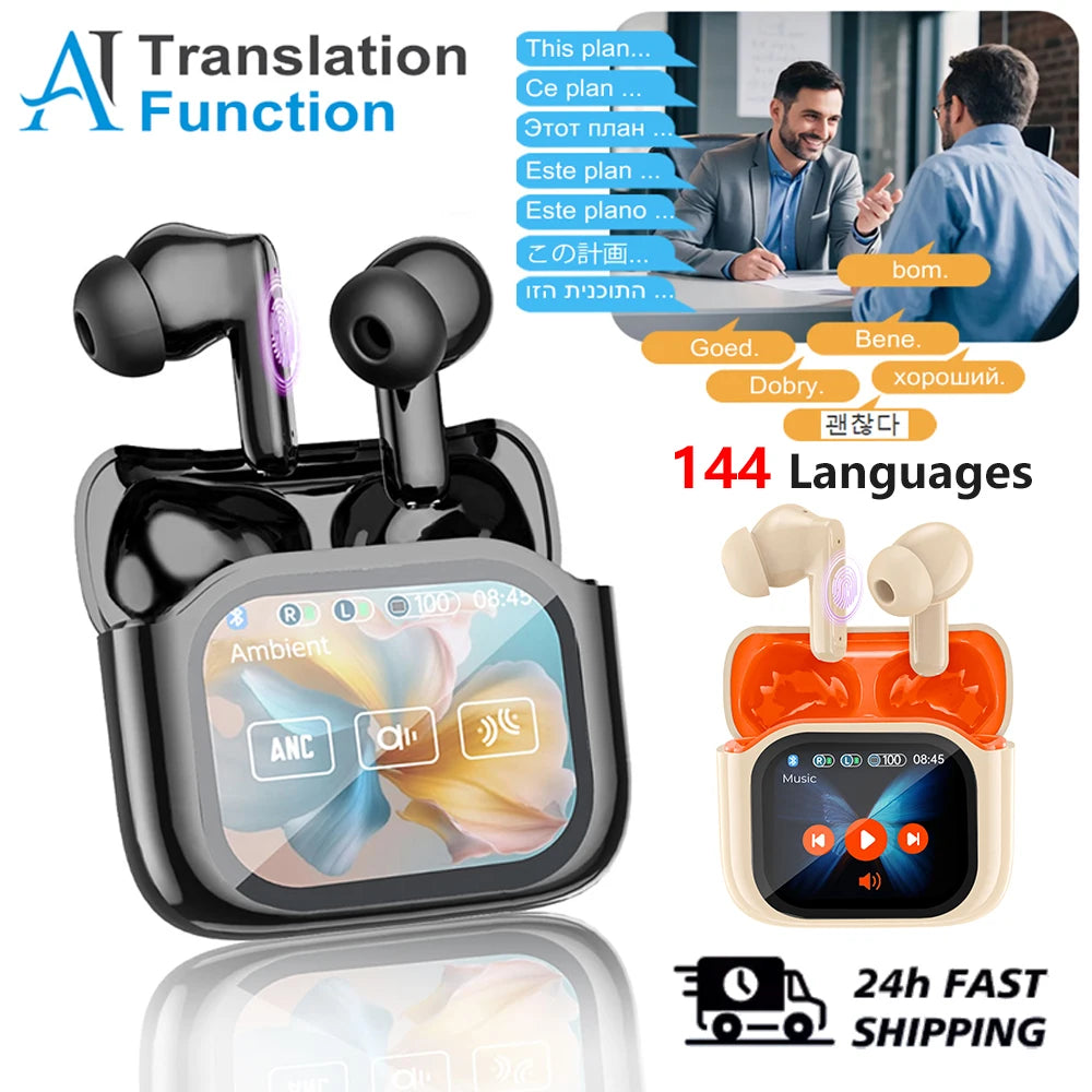 Touch Screen Translation Headphones with Noise Cancelling – Avelora