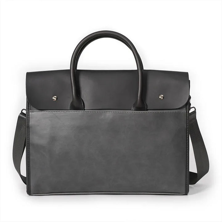 Men’s Retro PU Leather Briefcase with Shoulder Strap