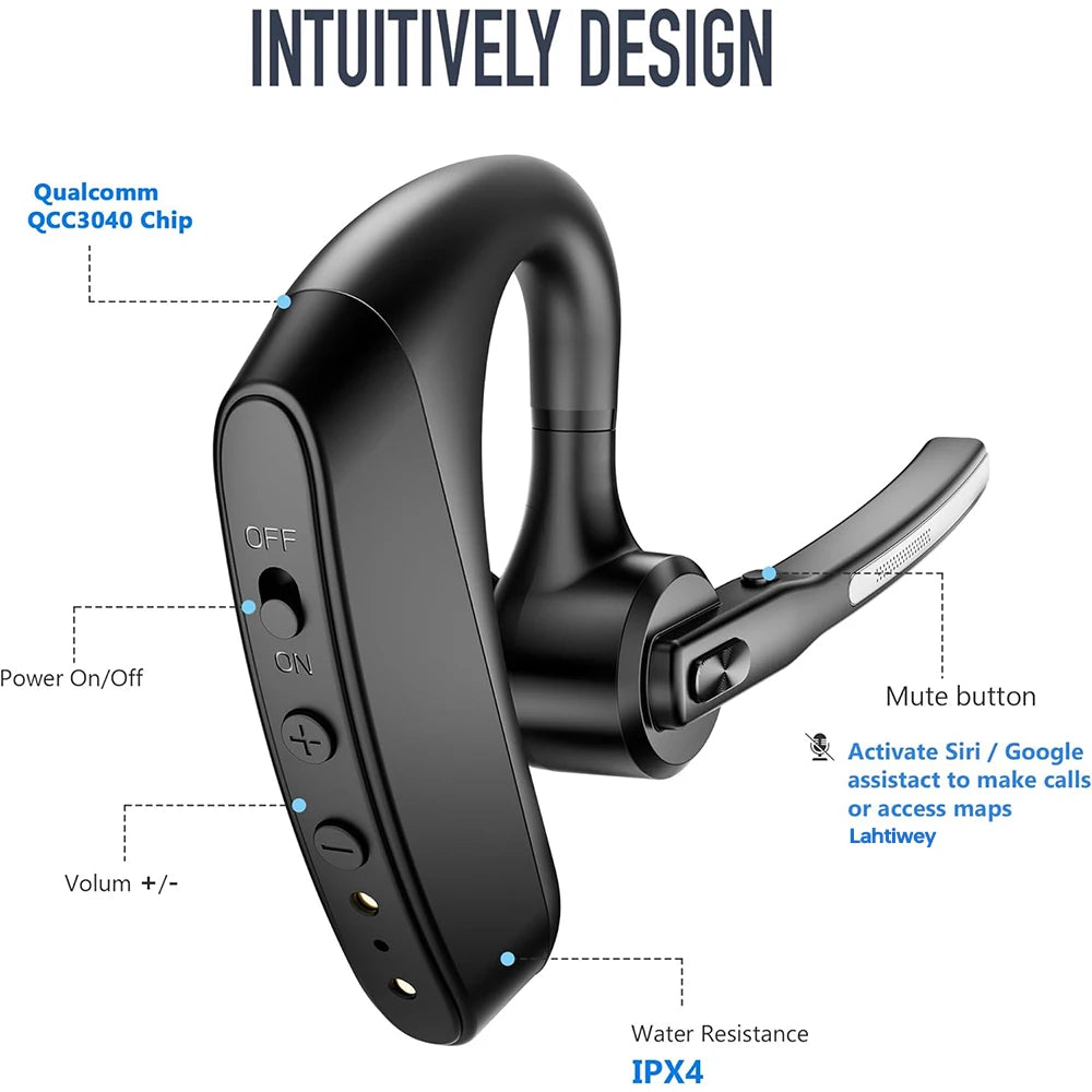 Noise-Cancelling Bluetooth Headset with Dual Microphones – Orivo