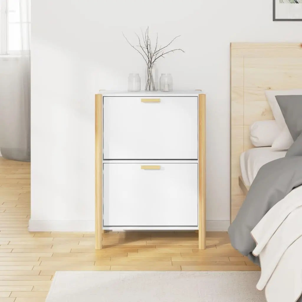 Slim Entryway Shoe Cabinet with Doors 57.5 × 33 × 80 cm – TidyStep