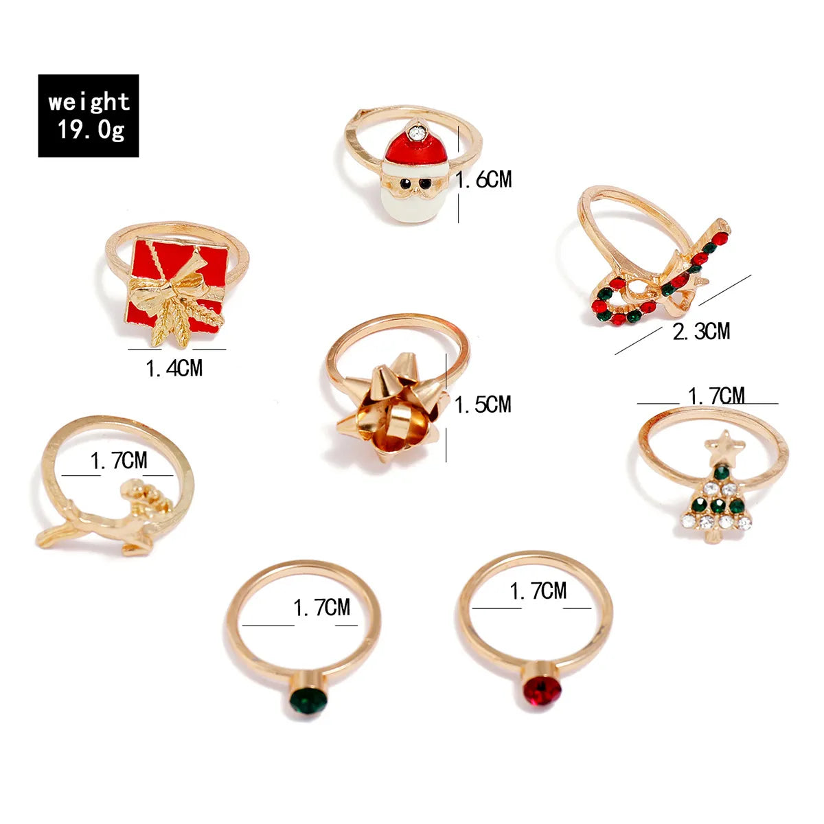 Christmas Ring Set | 8 Pieces