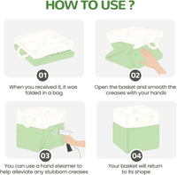 Set of 6 Foldable Fabric Cube Storage Boxes with Rope Handles – Nadir