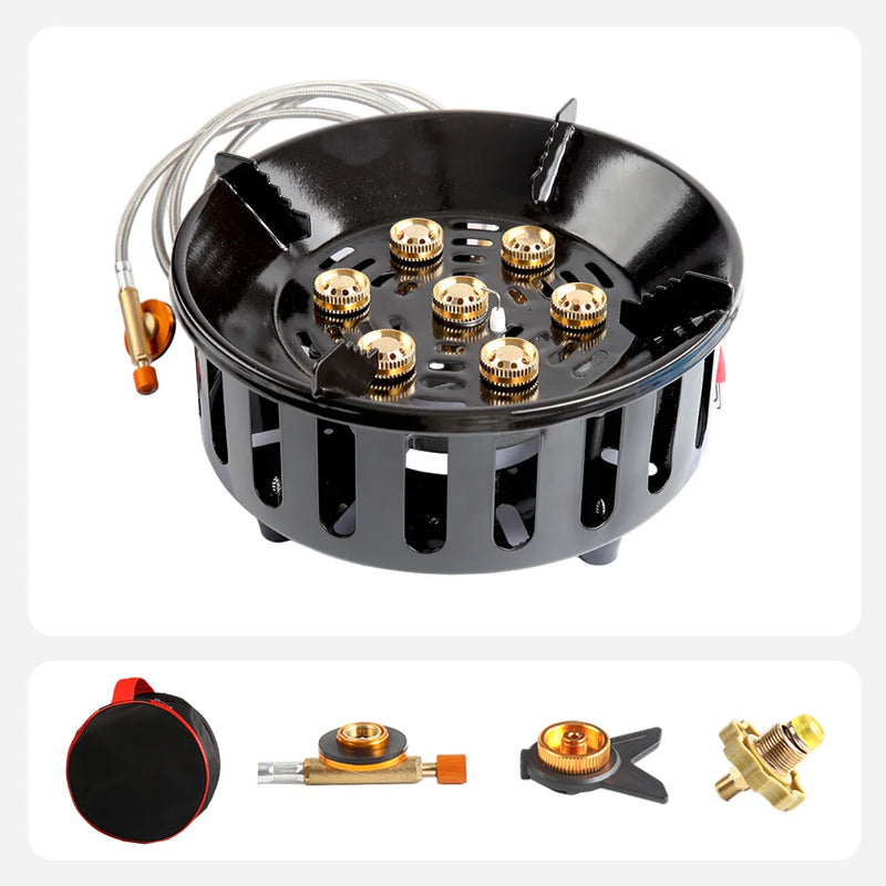 7-Core Portable Camping Gas Stove with Electronic Ignition – Kael