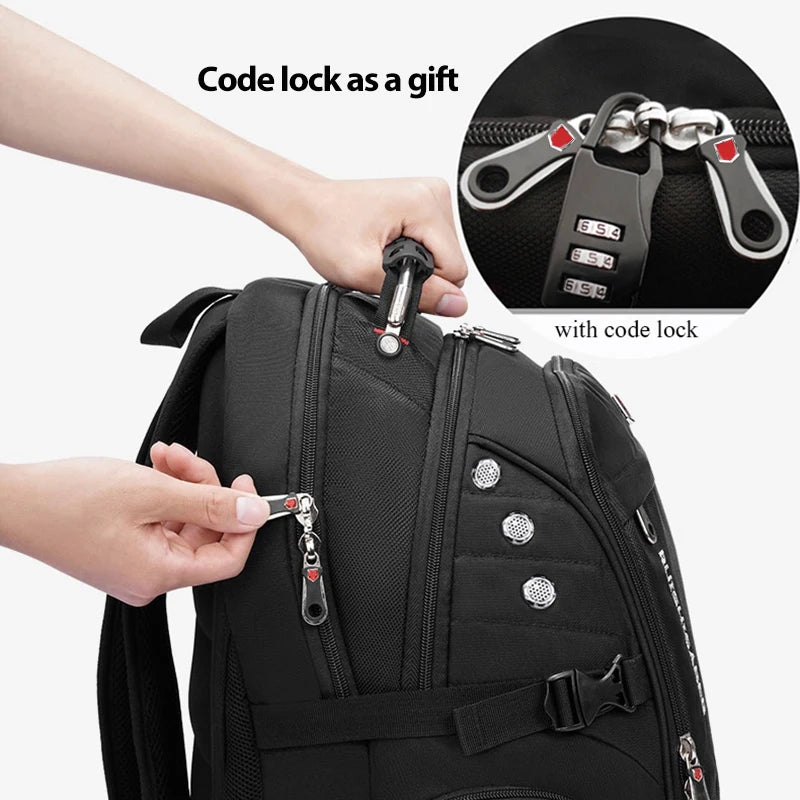 Extra-Large Waterproof Laptop & Travel Backpack with USB Charging