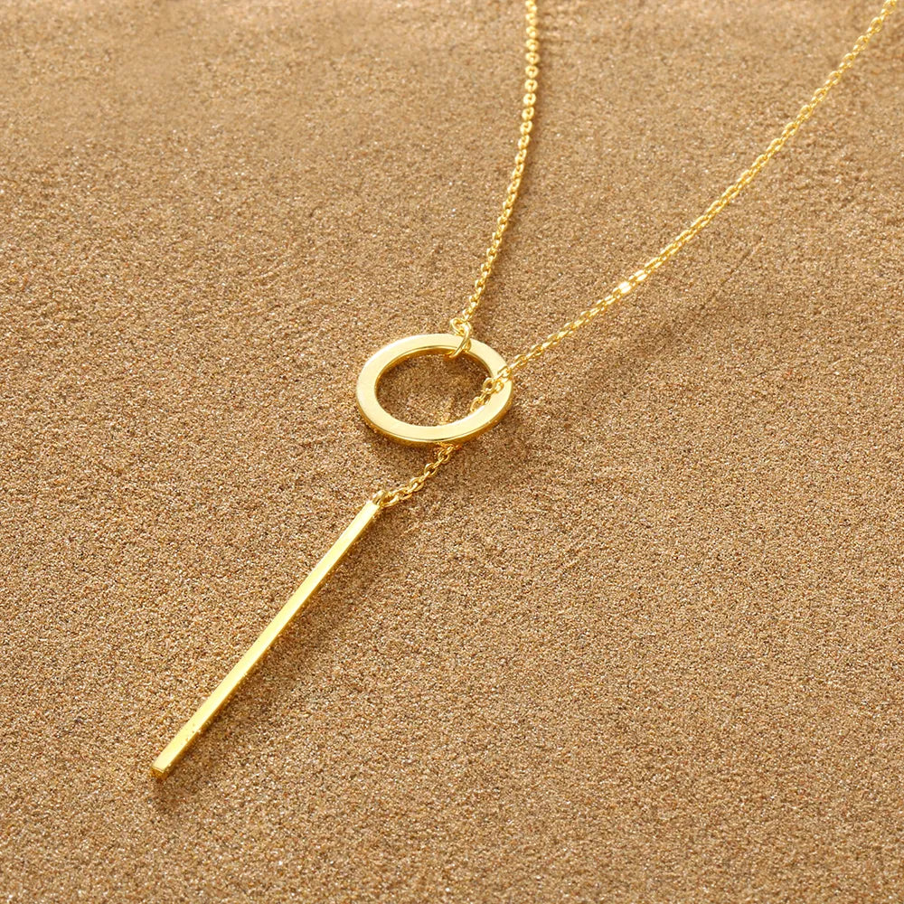 Gold Drop Bar Lariat Necklace | Elegant Women's Jewellery | Versatile Style