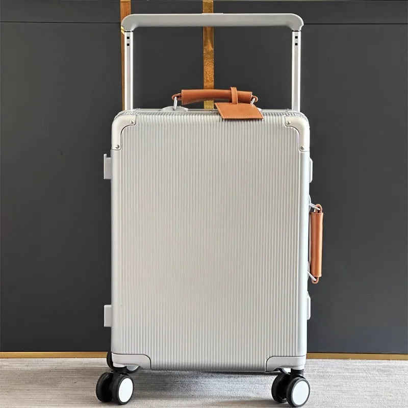 Wide-Handle Aluminium Frame PC Luggage – Lightweight & Durable Travel Case