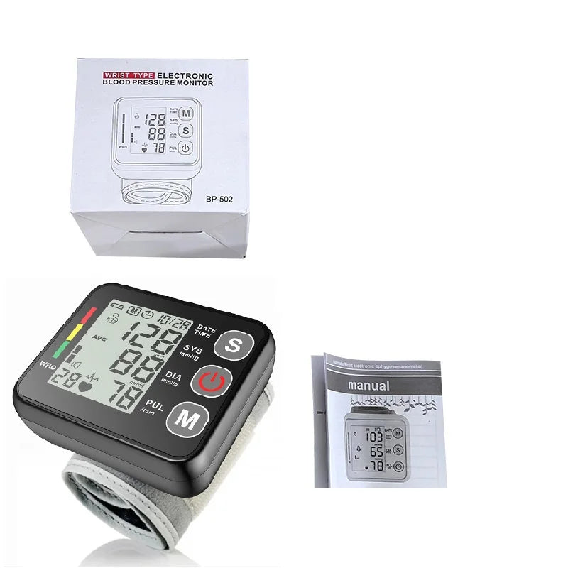 Digital Wrist Blood Pressure Monitor with LCD Display – PulseTrack