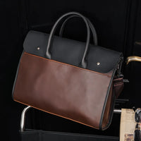 Men’s Retro PU Leather Briefcase with Shoulder Strap