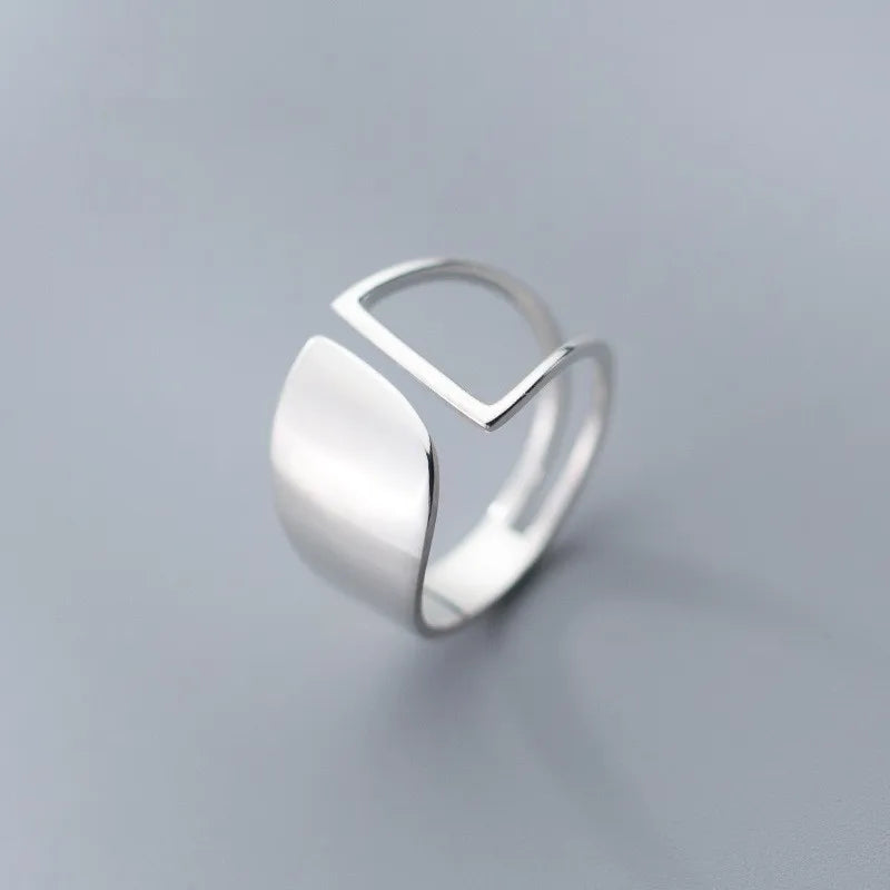 Bold Hollow Geometric Punk Ring