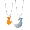 Charming Fox and Wolf Couple Necklace