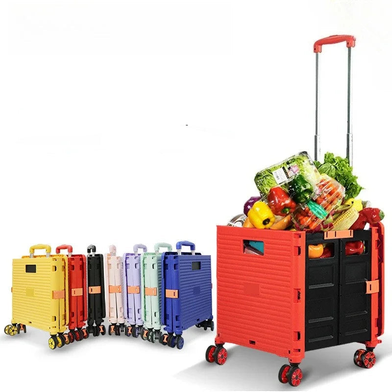 Folding Shopping Trolley with Silent Wheels – EasyCart